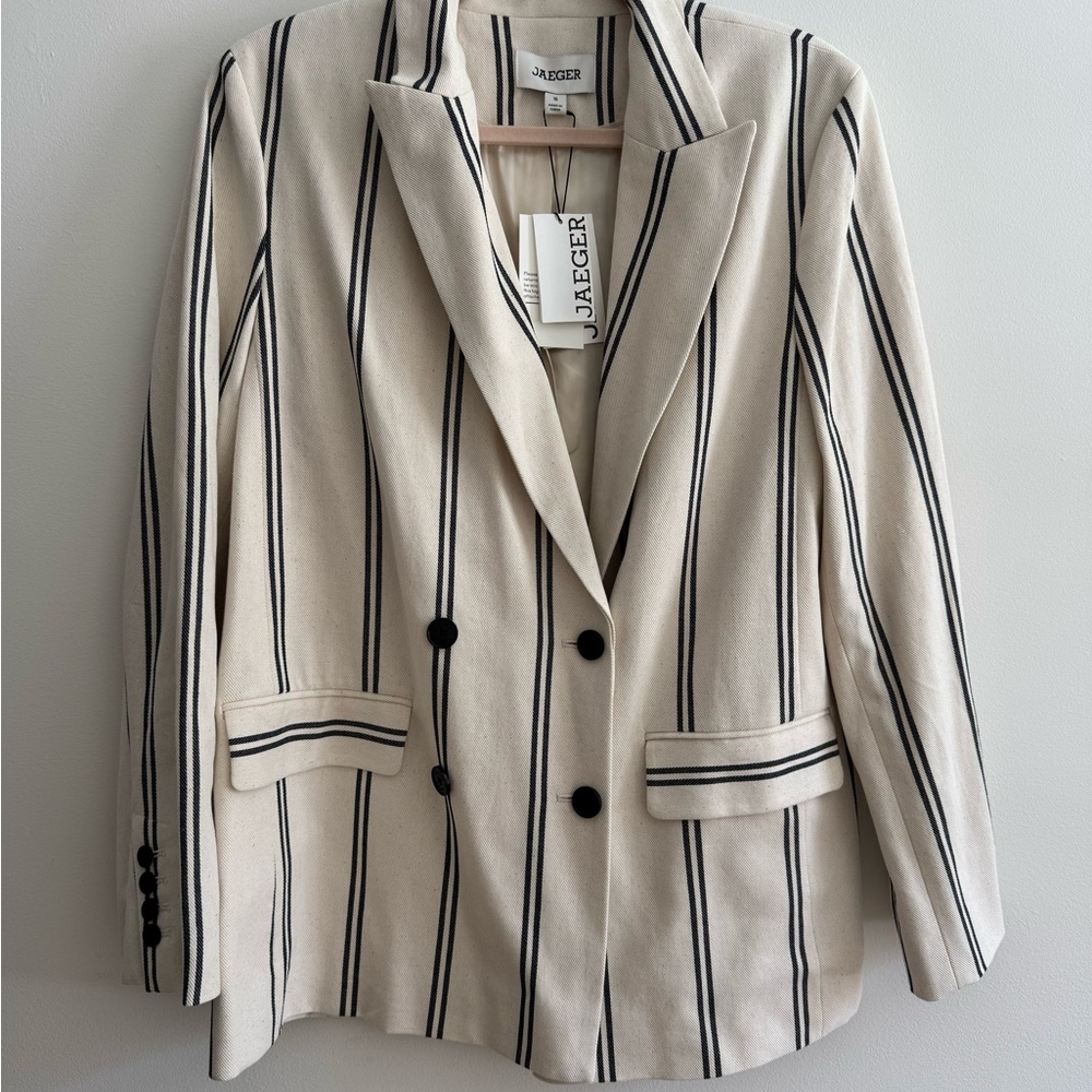 Jaeger Striped Double-Breasted Blazer - Picture 2 of 5